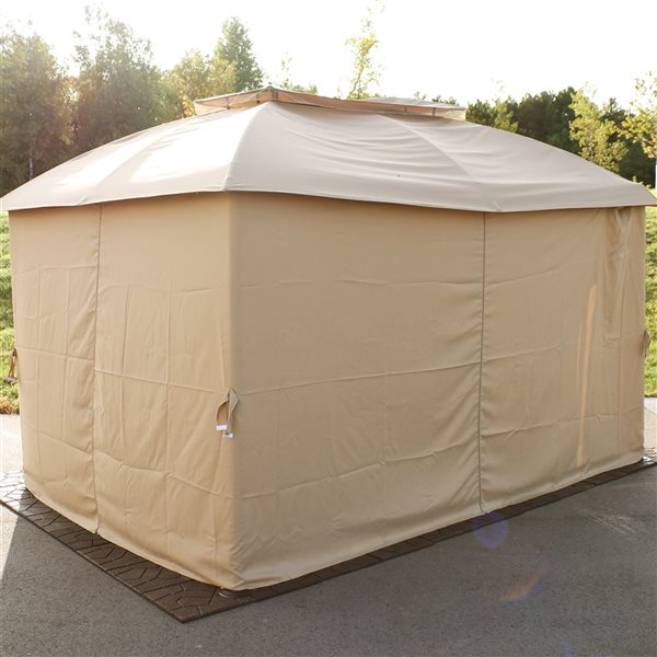 Sunnydaze 10-ft x 13-ft Gazebo Sidewall Set - Tan