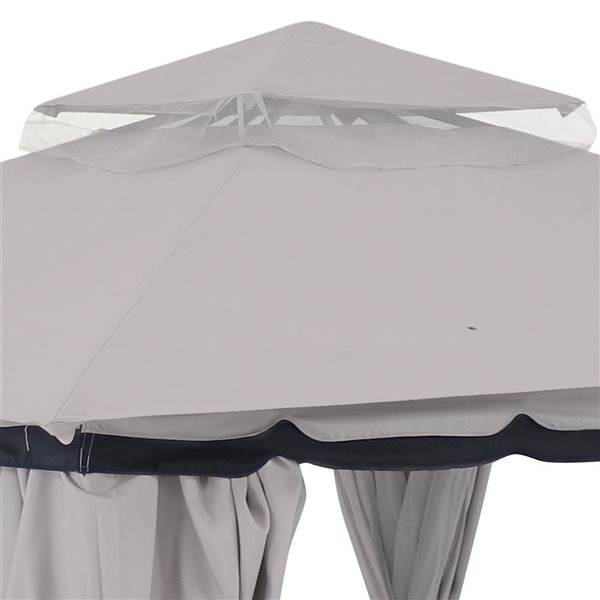 Sunnydaze Decor Gray Metal Square Screen Included Pop-up Gazebo With Polyester Roof (exterior: 116.25-ft x 116.50-ft)