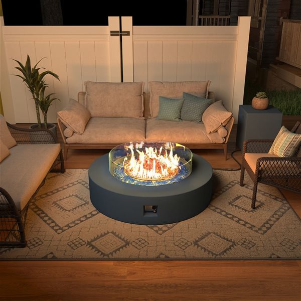 UPHA 40.9-in 50,000-BTU Dark Grey Concrete Liquid Propane Fire Table