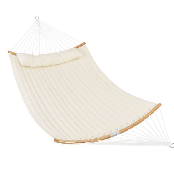 UPHA 11-ft Outdoor Padded Hammock with Folding Spreader Bar in White