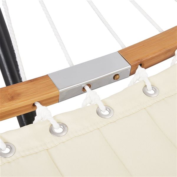 UPHA 11-ft Outdoor Padded Hammock with Folding Spreader Bar in White