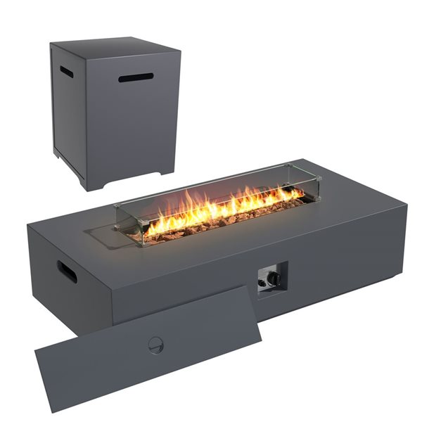 UPHA 28in 50,000BTU Grey Concrete Liquid Propane Fire Table RONA