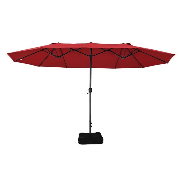 UPHA Red 15-ft Octagon Patio Umbrella with Black Metal Frame | RONA