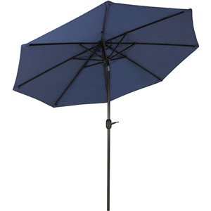 Sunnydaze Decor 9-ft Dark Blue Market Patio Umbrella with Auto-Tilt