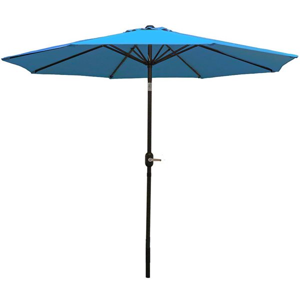 Sunnydaze Decor 9-ft Turquoise Market Patio Umbrella with Push-Button Tilt