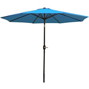 Sunnydaze Decor 9-ft Turquoise Market Patio Umbrella with Push-Button Tilt