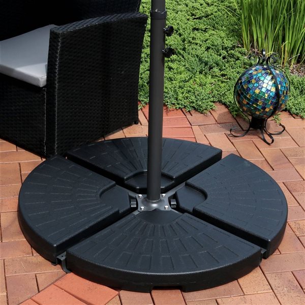 Sunnydaze Decor 18-in x 3.25-in x 26.5-in Black Patio Umbrella Base