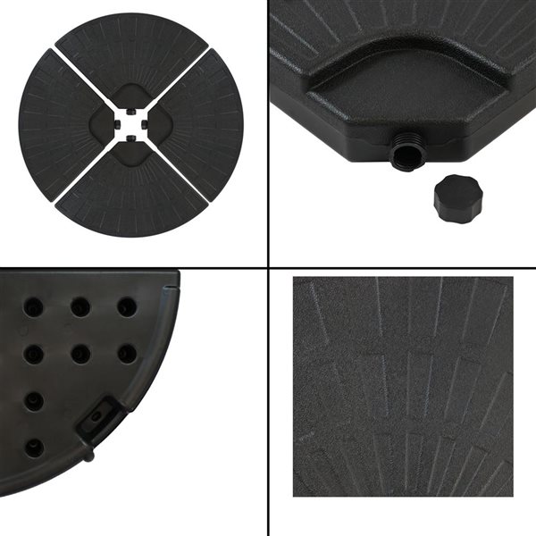 Sunnydaze Decor 18-in x 3.25-in x 26.5-in Black Patio Umbrella Base