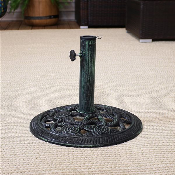 Sunnydaze Decor 16-in x 12.5-in Green Patio Umbrella Base