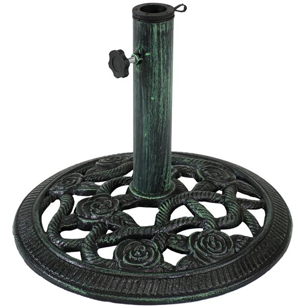 Sunnydaze Decor 16-in x 12.5-in Green Patio Umbrella Base