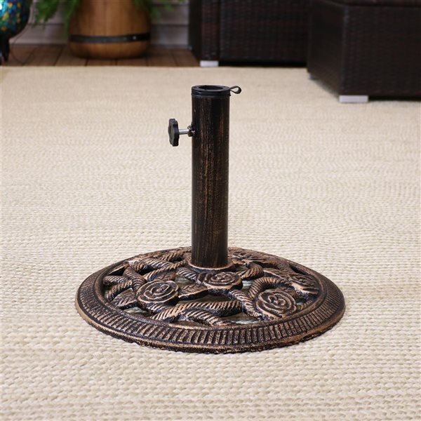 Sunnydaze Decor 16-in x 12.5-in Bronze Patio Umbrella Base