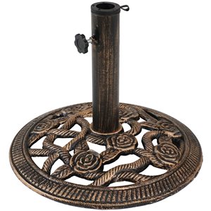 Sunnydaze Decor 16-in x 12.5-in Bronze Patio Umbrella Base