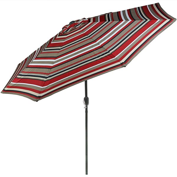 Sunnydaze Decor 9-ft Dark Red Market Patio Umbrella with Push-Button Tilt