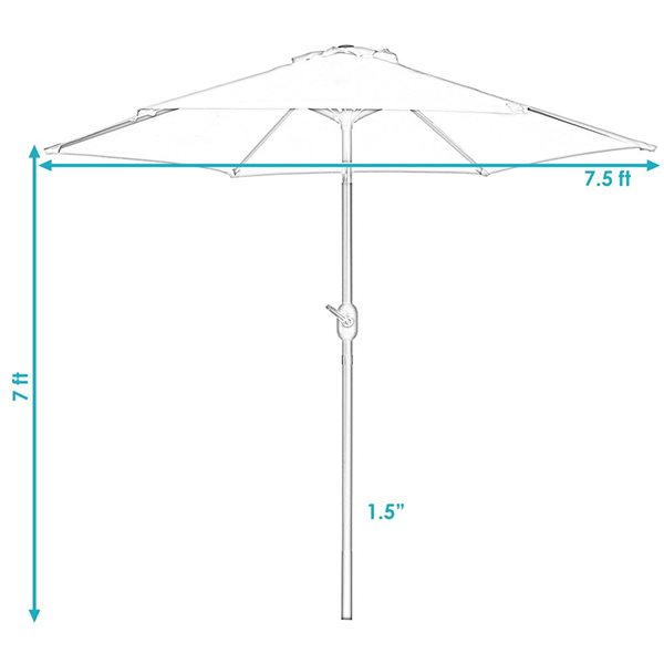 Sunnydaze Decor 7.5-ft Dark Orange Market Patio Umbrella with Push-Button Tilt