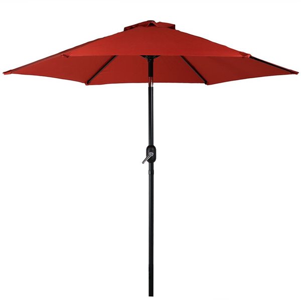 Sunnydaze Decor 7.5-ft Dark Orange Market Patio Umbrella with Push-Button Tilt