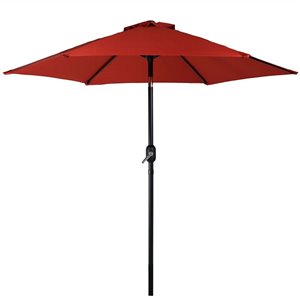 Sunnydaze Decor 7.5-ft Dark Orange Market Patio Umbrella with Push-Button Tilt