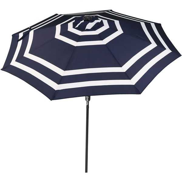 Sunnydaze Decor 9-ft Navy Blue Market Patio Umbrella with Push-Button Tilt