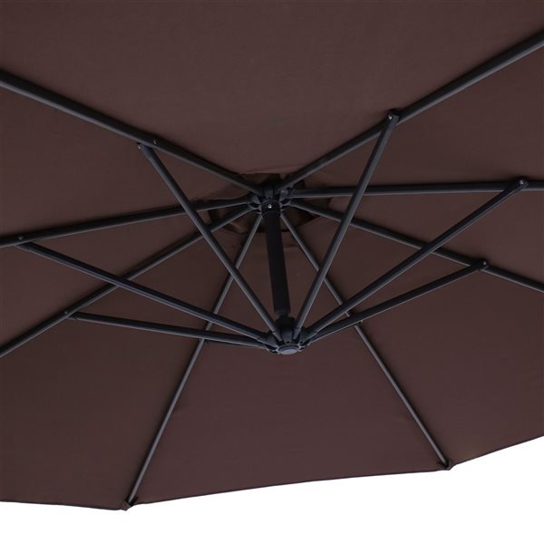 Sunnydaze Decor 10-ft Brown Offset Patio Umbrella