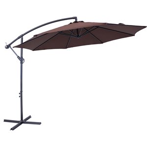 Sunnydaze Decor 10-ft Brown Offset Patio Umbrella