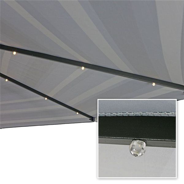 Sunnydaze Decor 9-ft Dark Grey Market Patio Umbrella with Push-Button Tilt