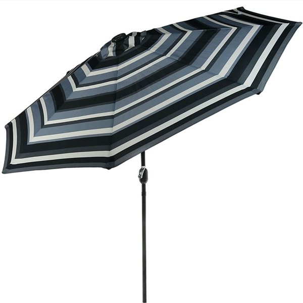 Sunnydaze Decor 9-ft Dark Grey Market Patio Umbrella with Push-Button Tilt