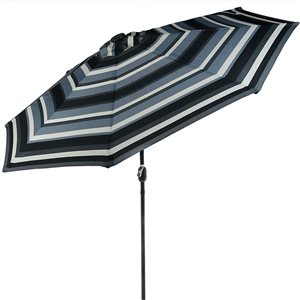 Sunnydaze Decor 9-ft Dark Grey Market Patio Umbrella with Push-Button Tilt