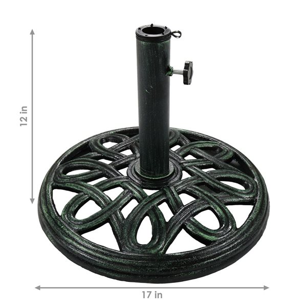 Sunnydaze Decor 17-in x 12-in Green Patio Umbrella Base