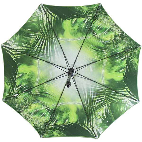 Sunnydaze Decor 9-ft Green Leaf Design Market Patio Umbrella with Push-Button Tilt
