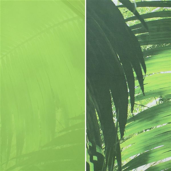 Sunnydaze Decor 9-ft Green Leaf Design Market Patio Umbrella with Push-Button Tilt