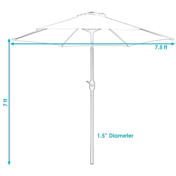 Sunnydaze Decor 7.5-ft Light Brown Market Patio Umbrella with Push-Button Tilt