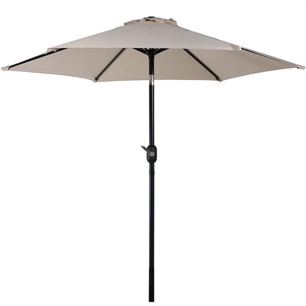 Sunnydaze Decor 7.5-ft Light Brown Market Patio Umbrella with Push-Button Tilt