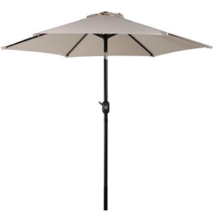 Sunnydaze Decor 7.5-ft Light Brown Market Patio Umbrella with Push-Button Tilt