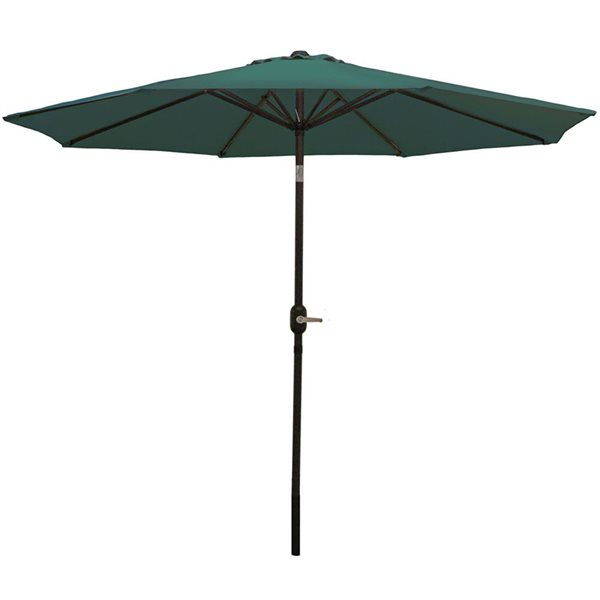 Sunnydaze Decor 9-ft Green Market Patio Umbrella with Push-Button Tilt