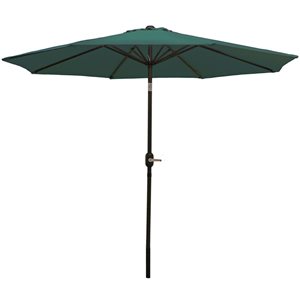 Sunnydaze Decor 9-ft Green Market Patio Umbrella with Push-Button Tilt