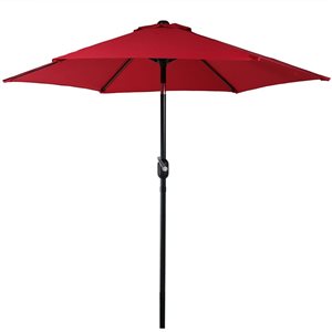 Sunnydaze Decor 7.5-ft Red Market Patio Umbrella with Push-Button Tilt