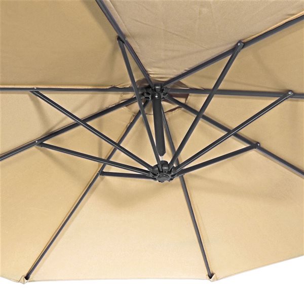 Sunnydaze Decor 10-ft Beige Offset Patio Umbrella