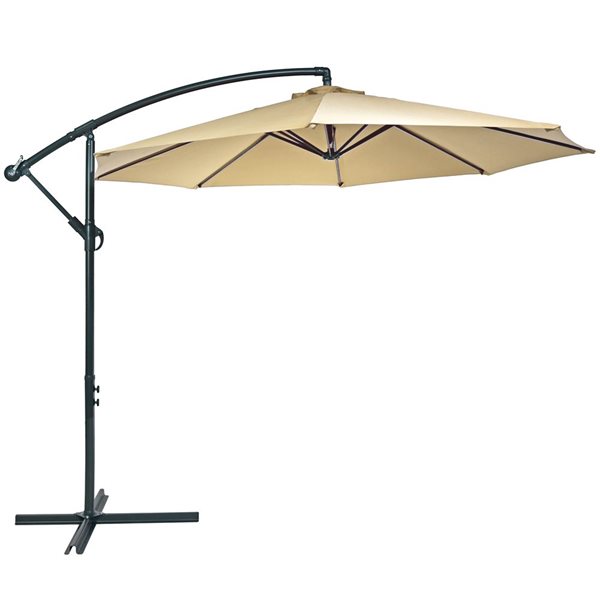 Sunnydaze Decor 10-ft Beige Offset Patio Umbrella