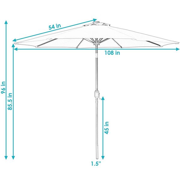 Sunnydaze Decor 9-ft Burnt Orange Market Patio Umbrella with Push-Button Tilt