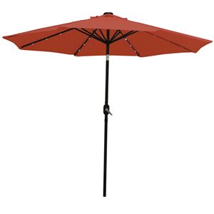 Sunnydaze Decor 9-ft Burnt Orange Market Patio Umbrella with Push-Button Tilt