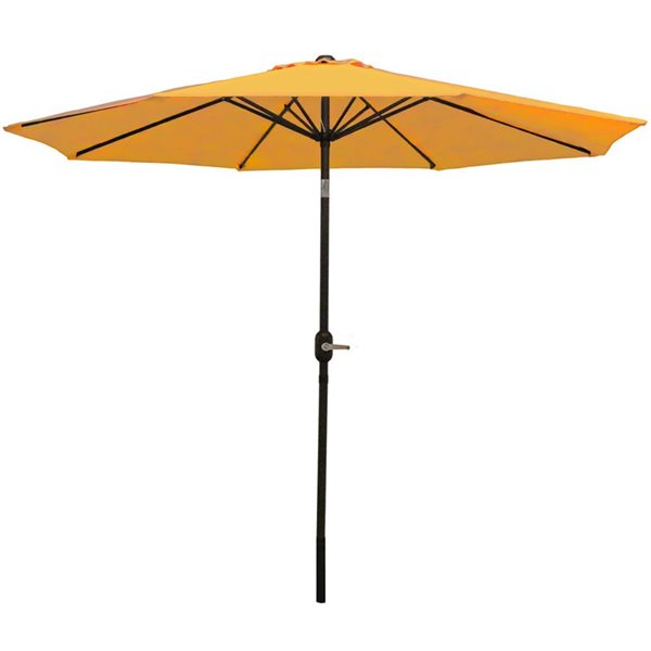 Sunnydaze Decor 9-ft Gold Market Patio Umbrella with Push-Button Tilt