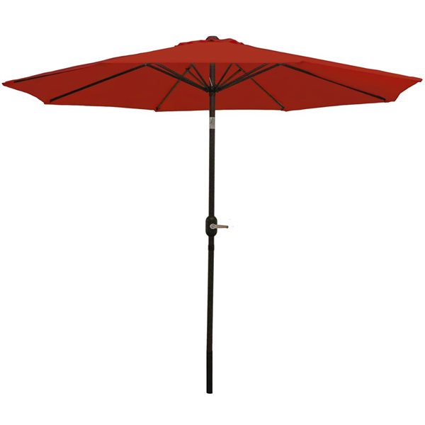 Sunnydaze Decor 9-ft Orange Market Patio Umbrella with Push-Button Tilt