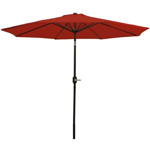 Sunnydaze Decor 9-ft Orange Market Patio Umbrella with Push-Button Tilt