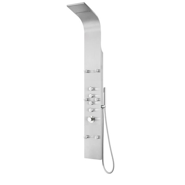 A&E Bath And Shower Modern Brushed Stainless Steel 4-spray Shower Panel System