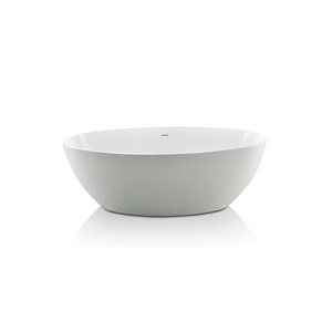 A&E Bath And Shower Modern 33.46-in x 59.05-in White Freestanding Bathtub
