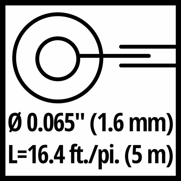 Bobine de fil pour coupe-bordure Einhell 16.4 pi x 0.06 po diamètre