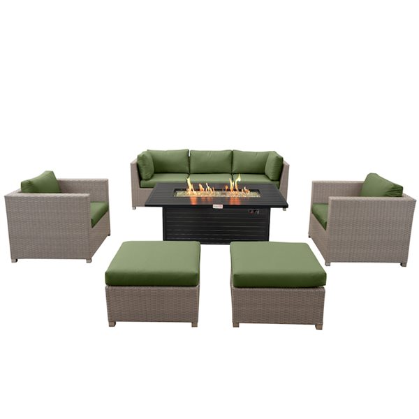 Patio Set Rona Think Patio Chambers Bay 8-Piece Metal Frame Patio Conversation Set ...