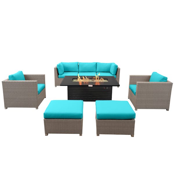 Patio Set Rona Think Patio Chambers Bay 8-Piece Metal Patio Conversation Set with ...