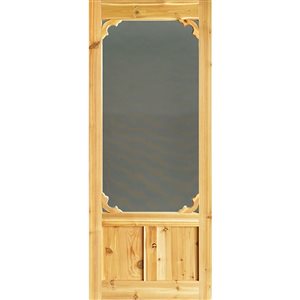 Porte moustiquaire Woodland2 en cèdre non fini universel/réversible 33 po x 80 po