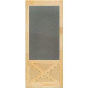 Thompson Screen Door Wood Unfinished Reversible 30-in x 84-in