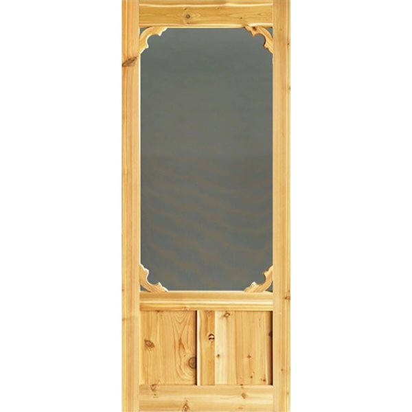 Porte moustiquaire Woodland2 en cèdre non fini universel/réversible 36 po x 80 po